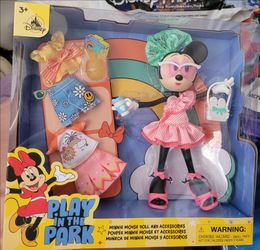Disney  Minnie Mouse doll and accessories.  New. Play in the park.