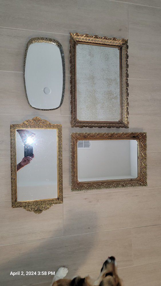 1960'sVintage Vanity Mirrors Dresser Or Bathroom Trays