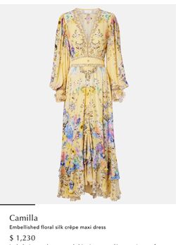 Brand New Camilla Embellished floral silk crêpe maxi dress/Size L/need give me the offer