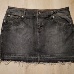 🖤 Mixit Black Denim Mini Skirt – Size 14