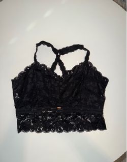 Jadok Floral Lace Racerback Bralette Bra Black XL Wireless Pullover Adjustable