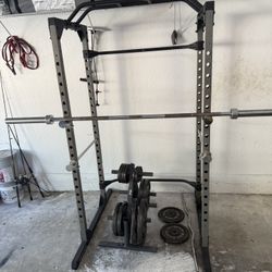 Gym Rack With Weight Bar And Bench
