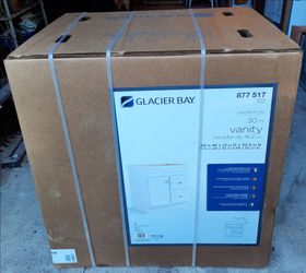 BRAND NEW NIB SEALED Glacier Bay Hampton 30" W x 21" D x 33.5" H Bath Vanity Cabinet White
