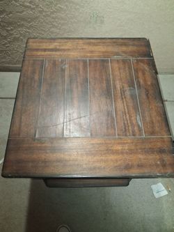 Solid wood end table