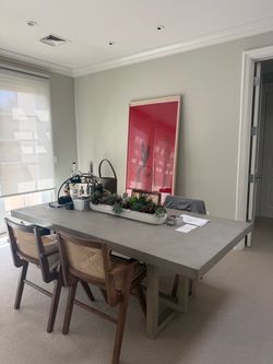 Restoration Hardware Large Concrete-Top Dining Table