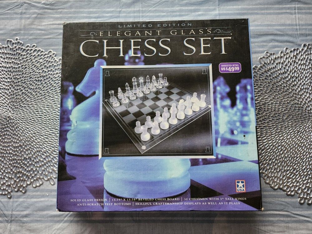 Limited Edition Glass Chess Set. New.