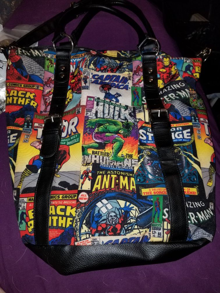 marvel comics large tote/purse