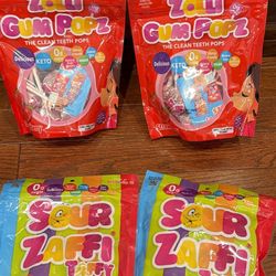 Zolli zero sugar popz or sour zaffi taffy 2 for $8