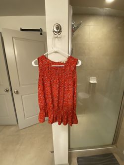Hope & Harlow Short Floral Red Sleeveless Size Medium Dress