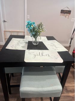 Black square table and chairs