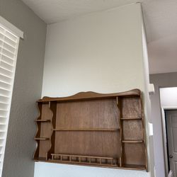 Vintage MCM Wood Wall Shelf