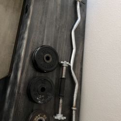 Dumbbell And Ez Curl Bar - $40 OBO