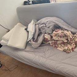 IKEA NYHAMN Sleeper sofa, with foam mattress/Knisa gray/beige Article no: 393.063.73