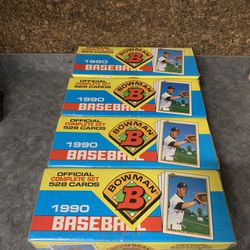 4 - Factory Sealed 1990 Bowman Baseball Card Sets 
