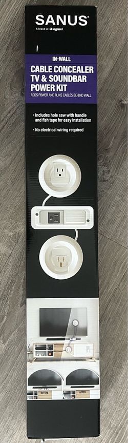 In-Wall Cable Concealer TV & Soundbar Power Kit