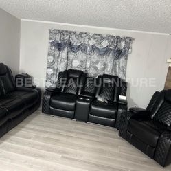 New Power Reclining Couch 3-Pc Set — Sofa • Loveseat • Chair