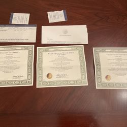 Franklin Mint COAs for UNICORN OF FRIENDSHIP, UNICORN OF DREAMS & MAKE JOYFUL NOISE UNTO THE LORD.  COAs only.