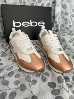 Bebe Women's Rose Gold and White Sneakers