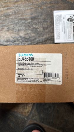 Siemens ED43B100 100 Amp 3 Pole Circuit Breaker 480V 18kA New In Box