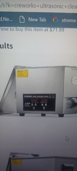 
4.4 4.4 out of 5 stars 73

CREWORKS Ultrasonic Cleaner with Heater and Timer, 1.6 gal Digital Sonic Cavitation Machine, 180W 6L Stainless Steel Jewel