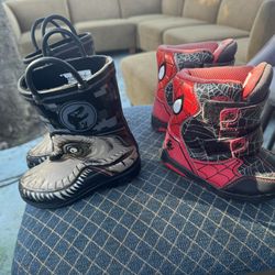 Kids, rain, boots and snow boots size 6 $10 for both