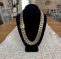 22mm Miami Cuban Link 14k Gold Plated 24”Necklace Chain