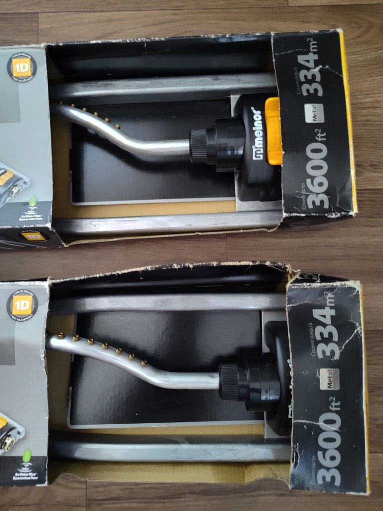 2 Melnor 3600 Ft^2 Metal Oscillating Sprinkler 