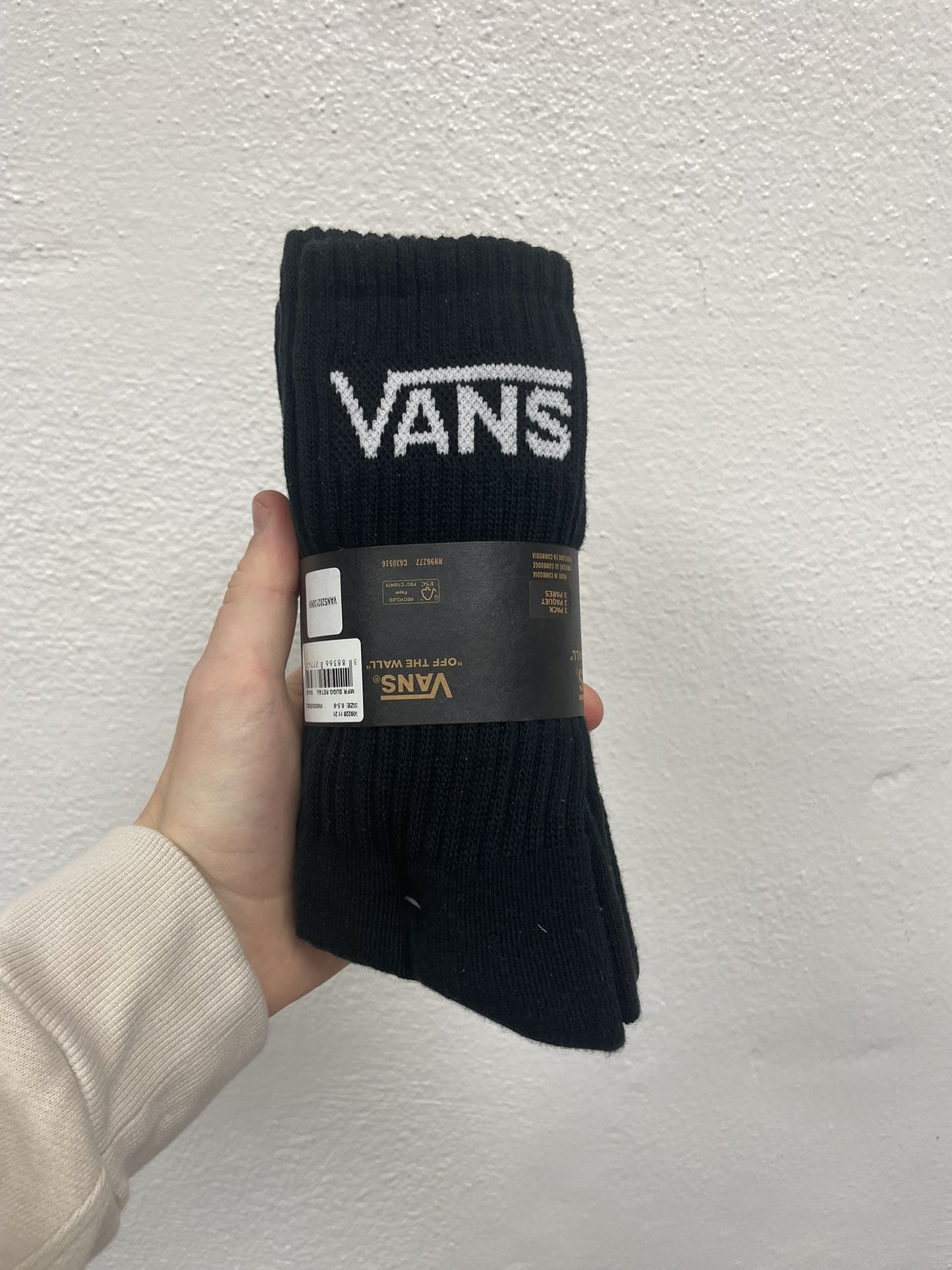 Vans Classic Crew Sock 3 PAC Black