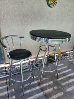 RETRO Chrome Pub Table
