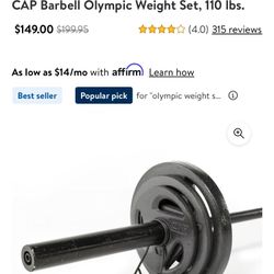 Olympic Barbell Weights With Plates. 