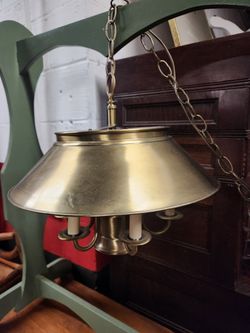 Vintage Brass 6 Arm Chandelier with Down Light