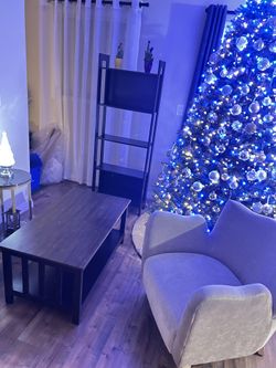 Coffee Table,bookshelf and armchair