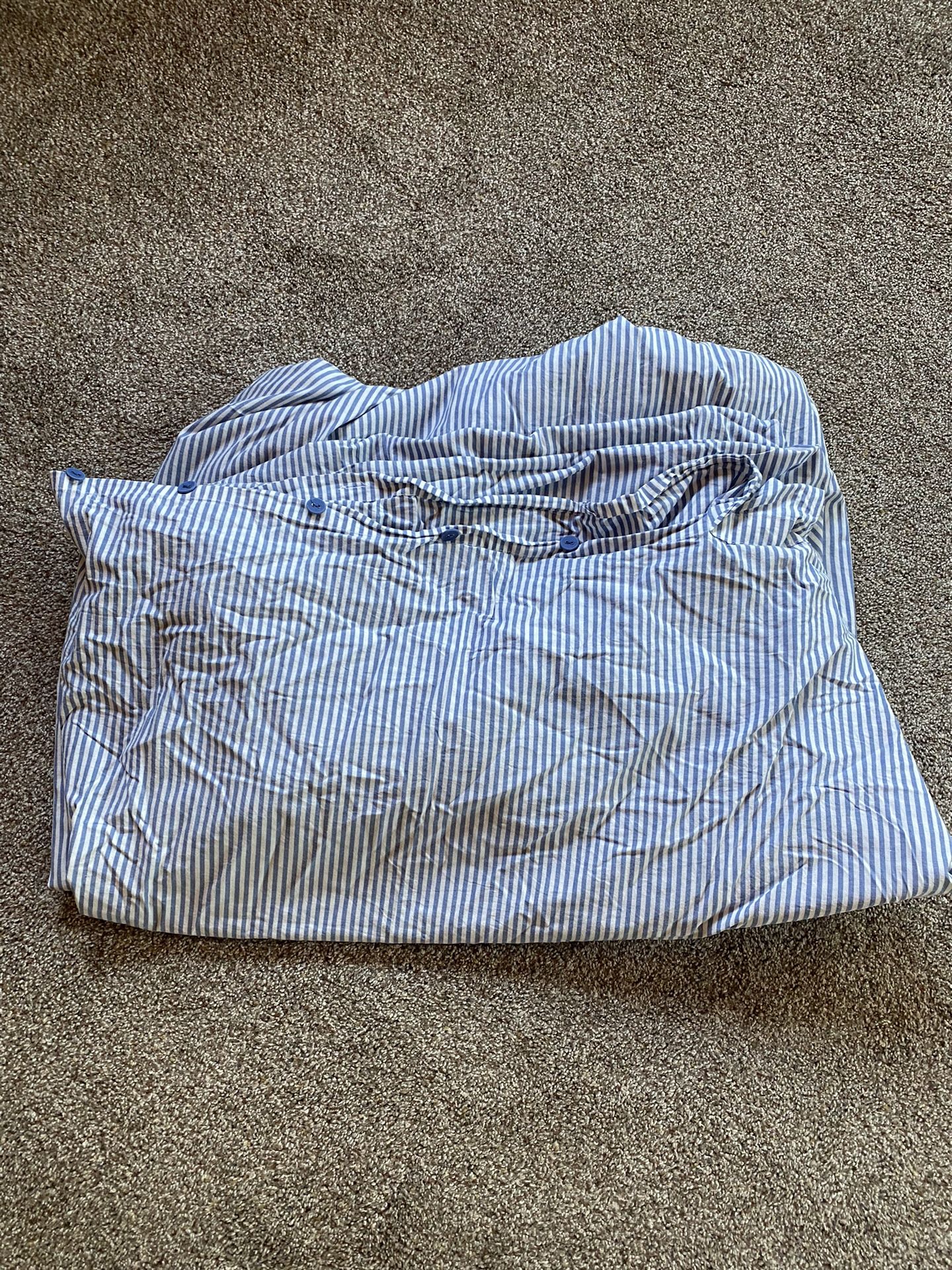 Full Duvet Cover Like New Blue And White Stripes