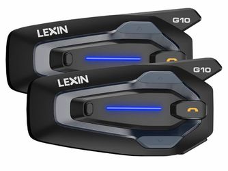 G10 Motorcycle Helmet Bluetooth Headset, 8-Rider Communication System with Audio Multitasking, Music Sharing, FM Radio, Premium 40mm HD Speakers, Dual