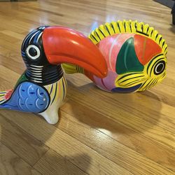 Vintage Mexican Acapulco Ceramic Banks Toucan And Fish Collectibles
