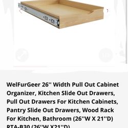 Pull Or Slide Out Cabinet/Drawer 26W x 21D NEW!