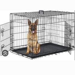 New Xl'XXL Dog Crate With Tray 2 Doors & Puppy Training Divider Up To 90 Lbs Animal Cage Puppy Dog Kennel Folds Flat Jaula De Mascota 