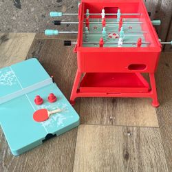 American Girl Doll Foosball Table And Other Games - Missing Accessories 