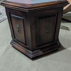 VINTAGE SIX- SIDED TABLE WITH SLATE TOP