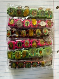 12 brand new religious saint rosary wooden bracelets
