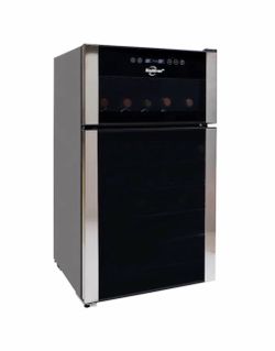 19.3-in W 29 -Bottles Black, Silver Trim 29 Bottle Capacity Dual Zone Cooling Freestanding Indoor Wine Cooler