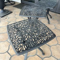 Cast Aluminum Outdoor Side Tables – Set of 3