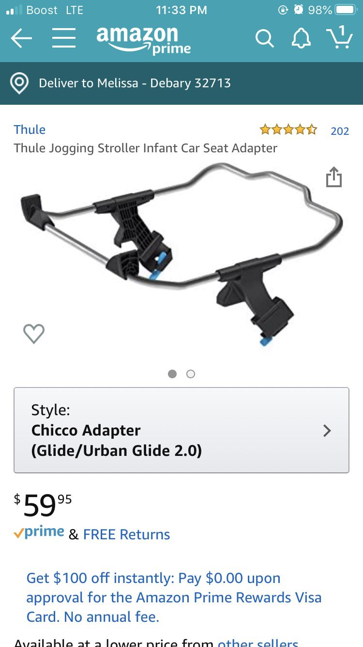 Thule Jogging Stroller Car Seat ADAPTER