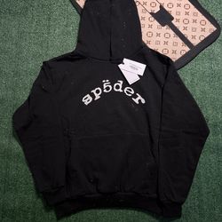 Black Vvs rhinestone spider hoodie