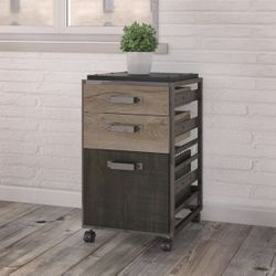 Brush Furniture Drawer Refinery Mobile File Cabinet An Rústico Gray New