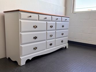 Two tone 13 drawer wood dresser