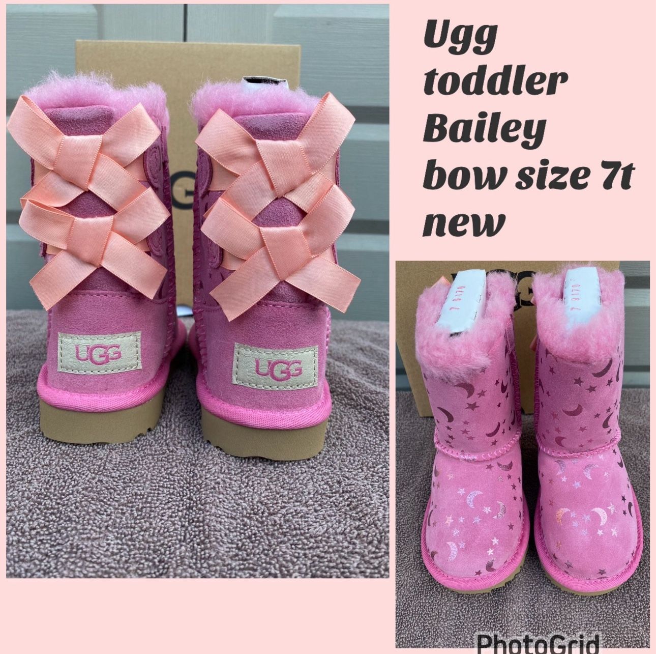 Kids Ugg Bailey Bow Toddler Boots Size 7t ONLY $85 Firm Cash Or Zelle Only