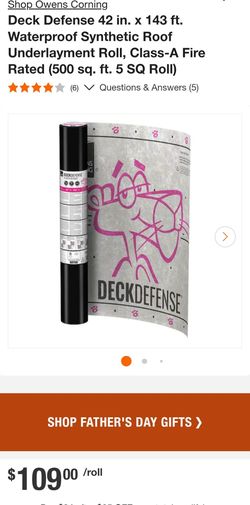 50% OFF - Deck Defense Roof Underlayment 30 Rolls - 15,000 sq ft Total
