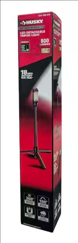 HUSKY 800 Lumen LED Rechargeable Detachable Tripod Work Light NEW