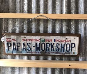 PAPAS-WORKSHOP License Plate Sign